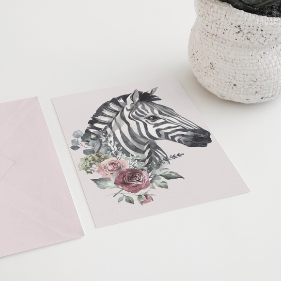 Watercolor Zebra Wall Art Poster Print UNFRAMED - Picture 7 of 17